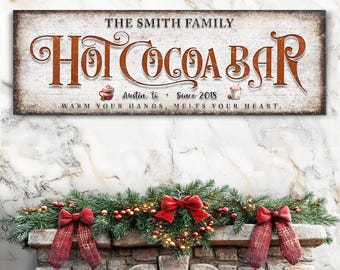 Personalized Hot Chocolate Bar Sign | Hot Cocoa Bar Sign | Pantry Sign | Christmas Signs | Christmas Decorations | Hot Cocoa Bar Decorations