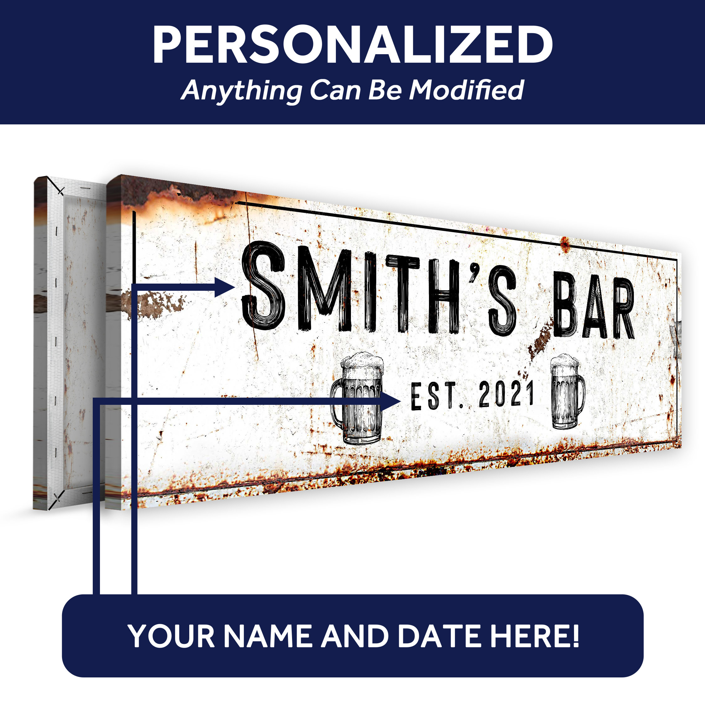 Bar Sign | Personalized Bar Custom Wall Bar Sign | Basement Bar Wall ...