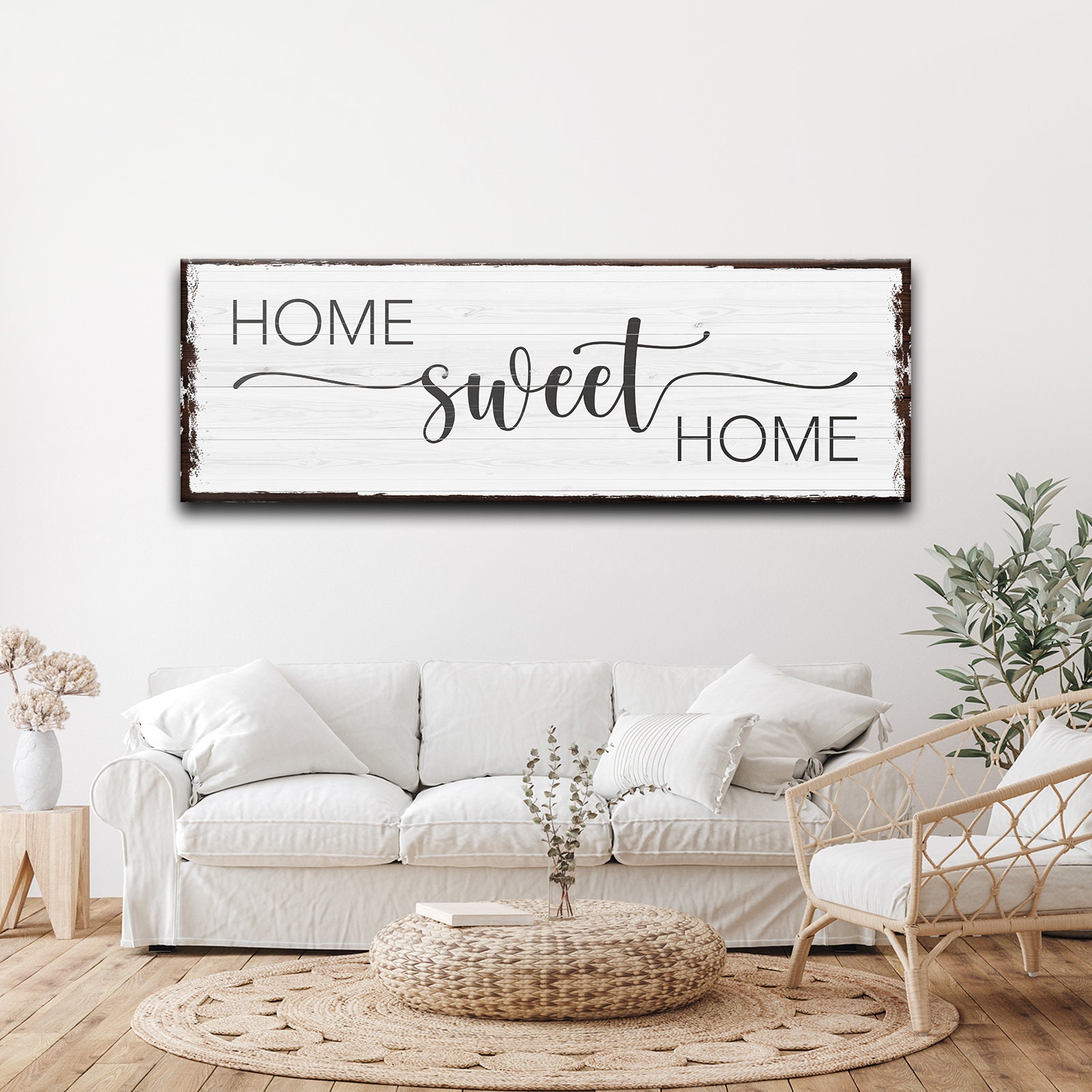 Buy Home Sweet Home Sign For Front Door Metal Wood Canvas Rustic Modern  Farmhouse Name Sign Above Couch Wall Decor Living Room Porch Welcome Art  Online at desertcartINDIA