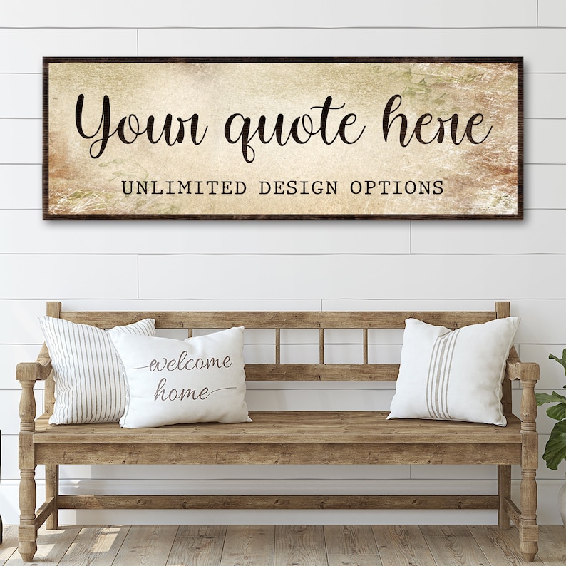 Custom Quote Sign | Personalized Quote Wall Art | Custom Quote Print Wall Art Living Room Sign | Family Sign Custom Quote Canvas Room Art Grunge Gold
