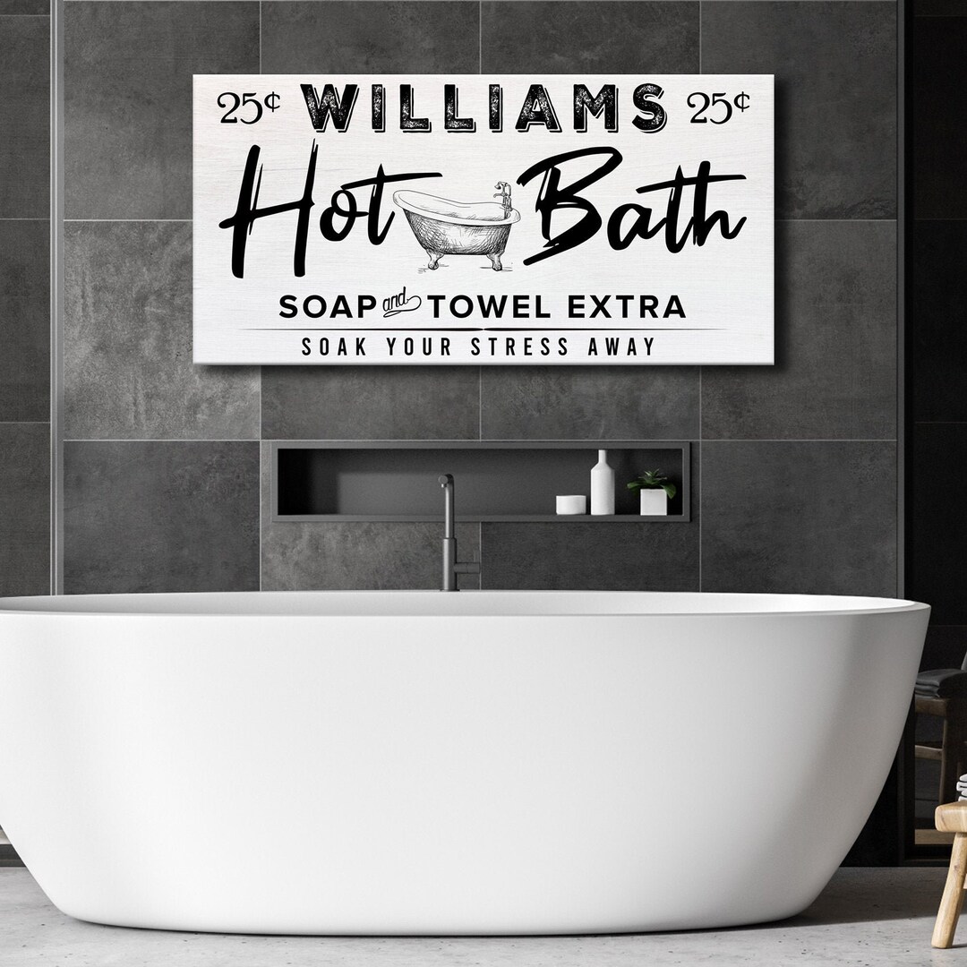 Bathroom Sign Wall Decor Custom Bathtub Sign Relax Soak Unwind Family