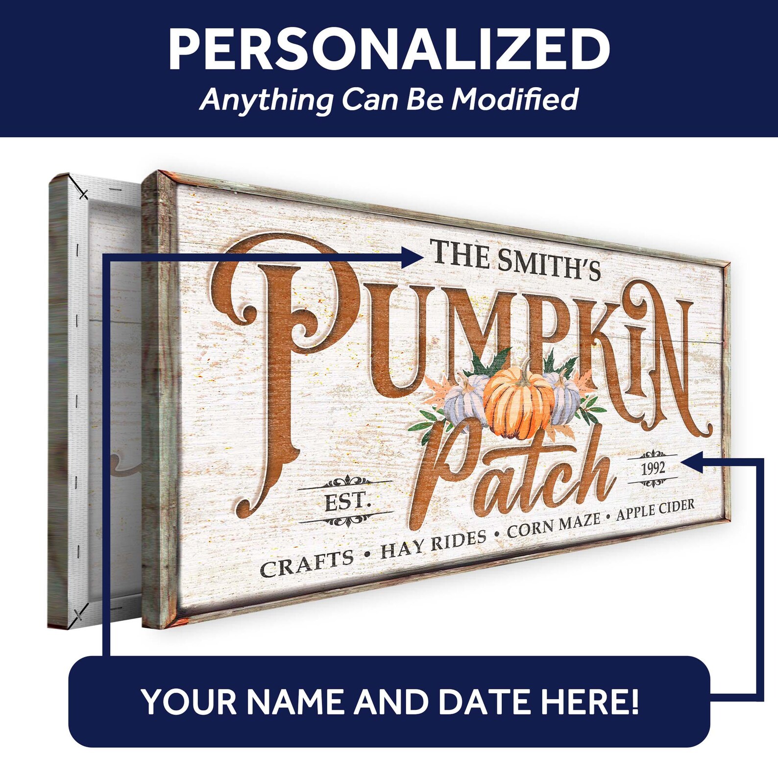 Custom Pumpkin Patch Sign | Farmhouse Fall Kitchen Sign | Pumpkin Farm ...