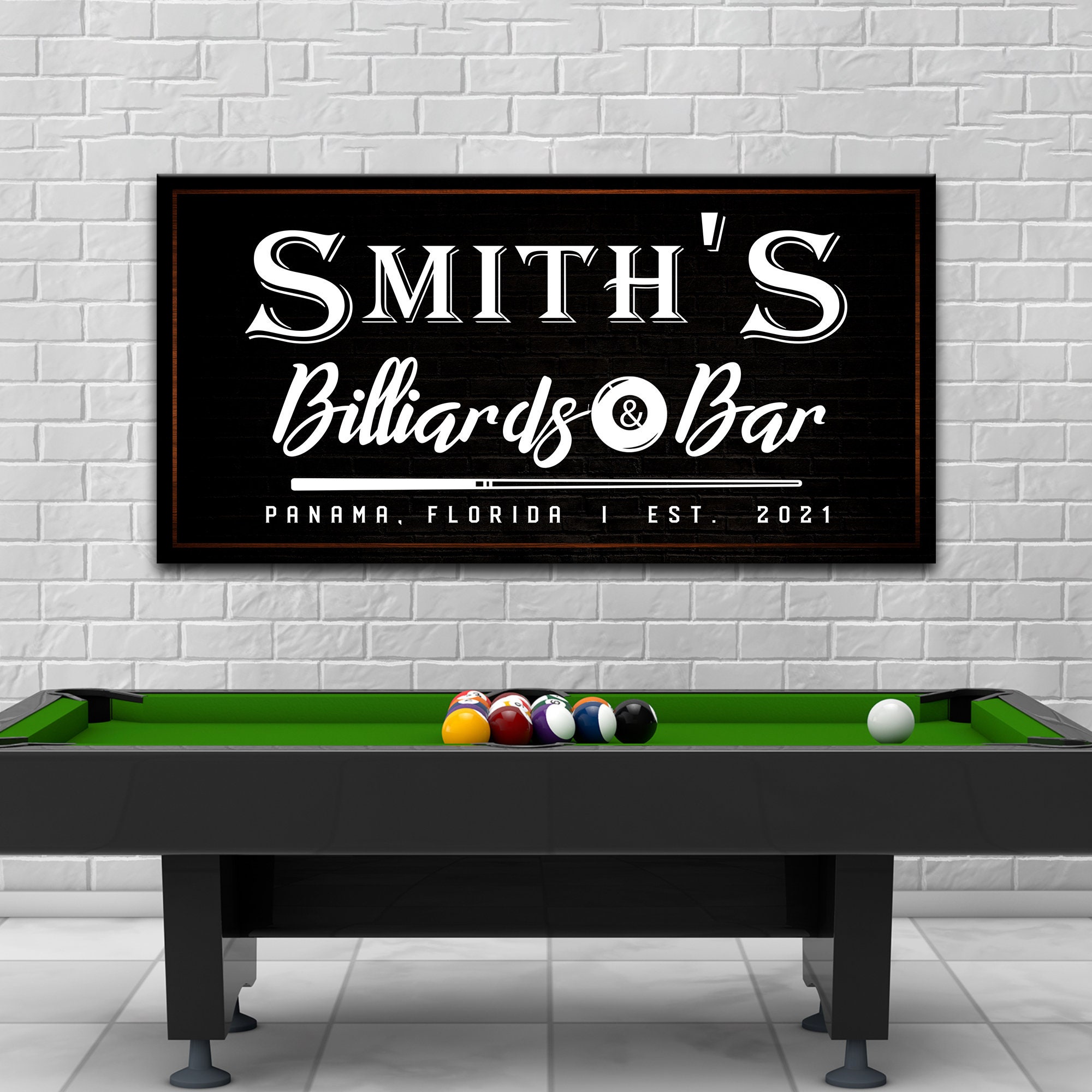 Billiard and Bar Sign Pool Room Sign Basement Bar Sign Mancave - Etsy