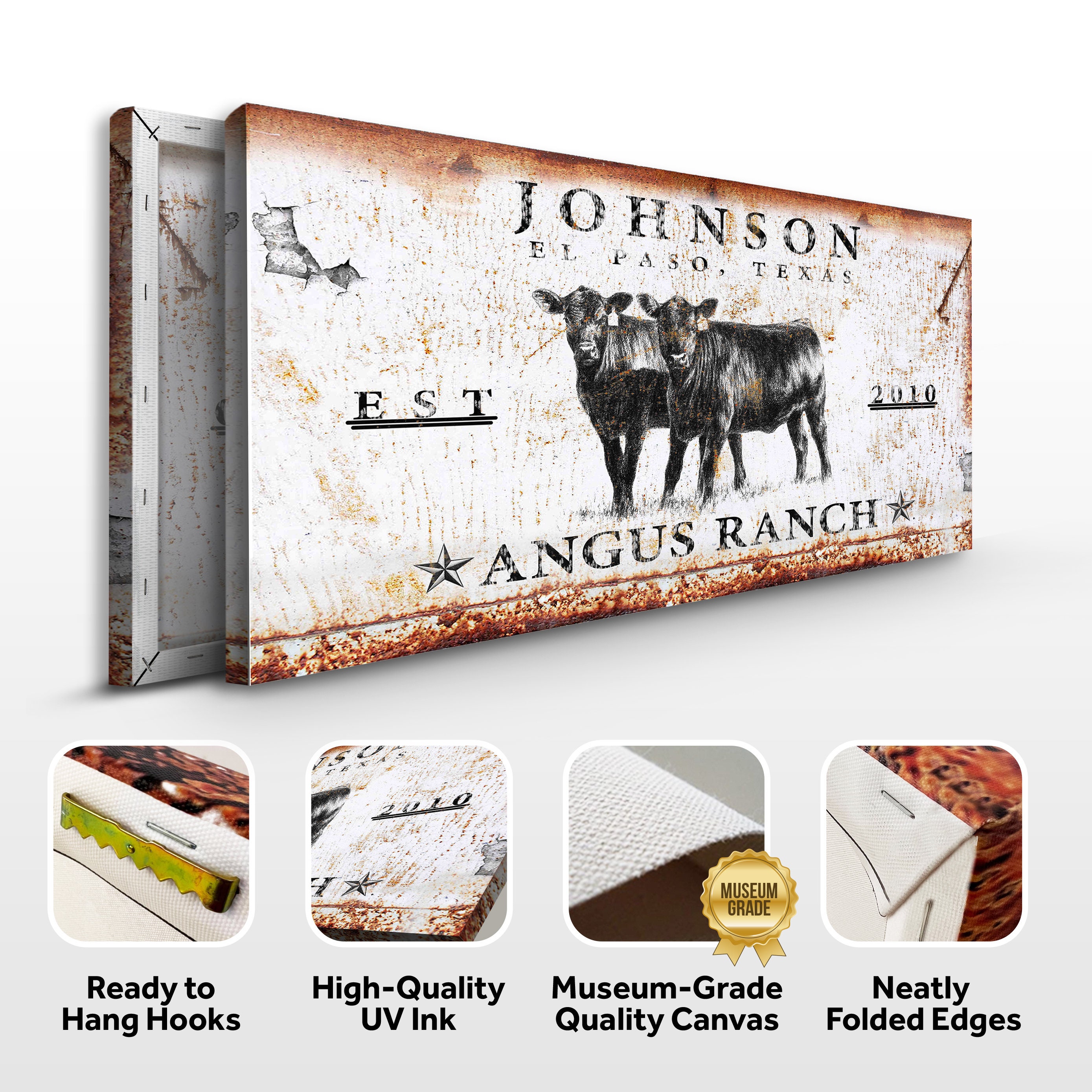 Angus Cattle Ranch Sign | Black Angus Cow Ranch Wall Decor | Farm Sign ...