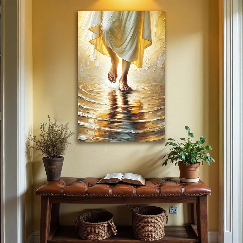 Jesus Christ Walking on Water Faith Wall Art | Religious Christian ...