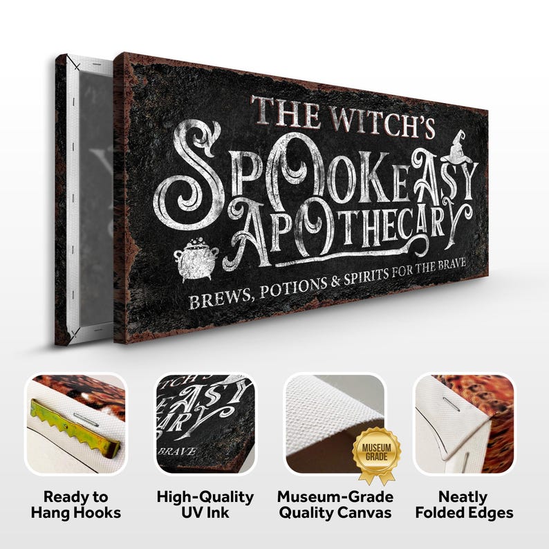 Spook Easy. Sign Speakeasy Halloween Wall Art | Spooky Halloween Sign | Speakeasy Canvas ...