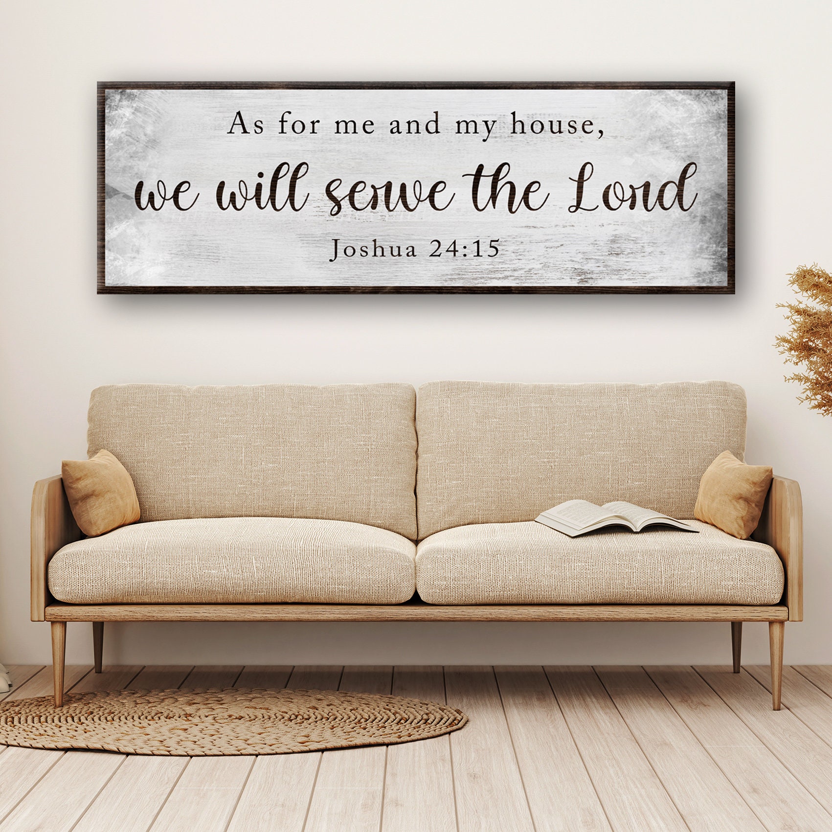 Cartello In Legno MRC 'As For Me And My House', 20x30 Cm, Scritta Religiosa, Con Foro Per Appendere
