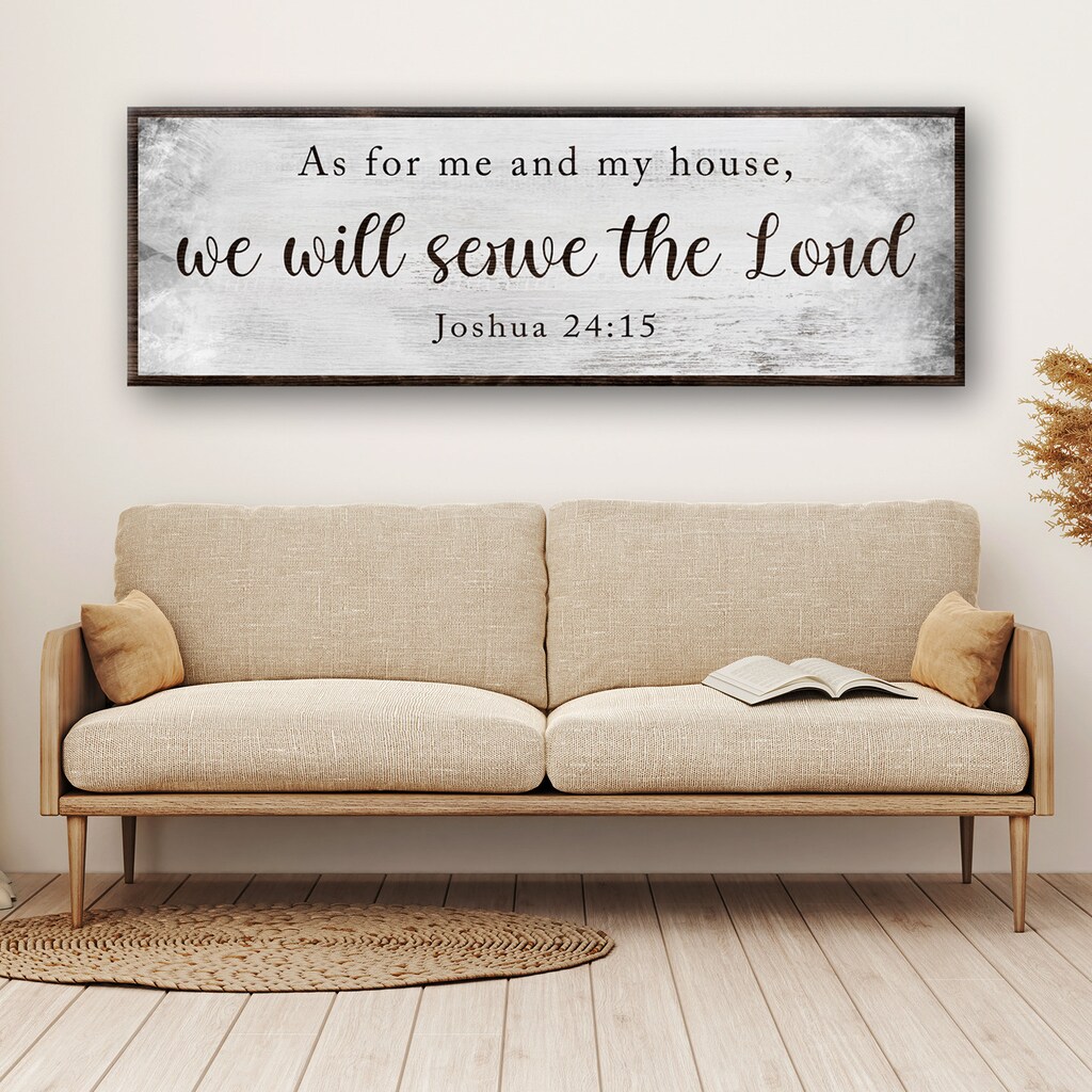 Cartello In Legno MRC 'As For Me And My House', 20x30 Cm, Scritta Religiosa, Con Foro Per Appendere