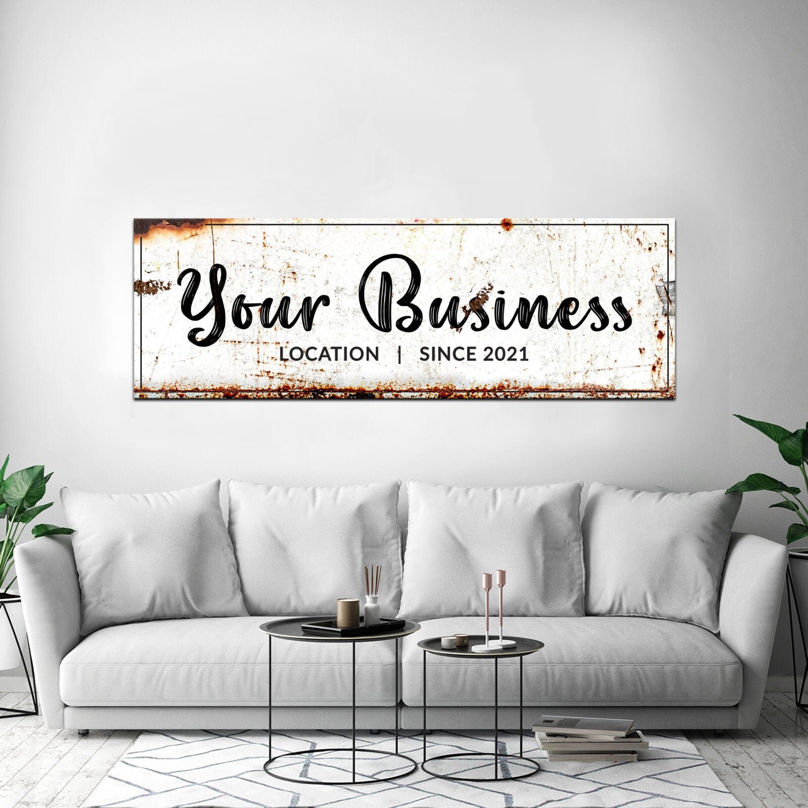 Business Sign Canvas Home Wall Décor Business Name Sign | Etsy
