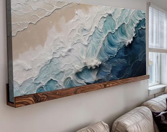 Crashing Coastal Waves Wall Art | Ocean Coastal Wall Art | Ocean Wave Canvas Art | Coastal Wall Art | Modern Beach Decor | Housewarming Gift