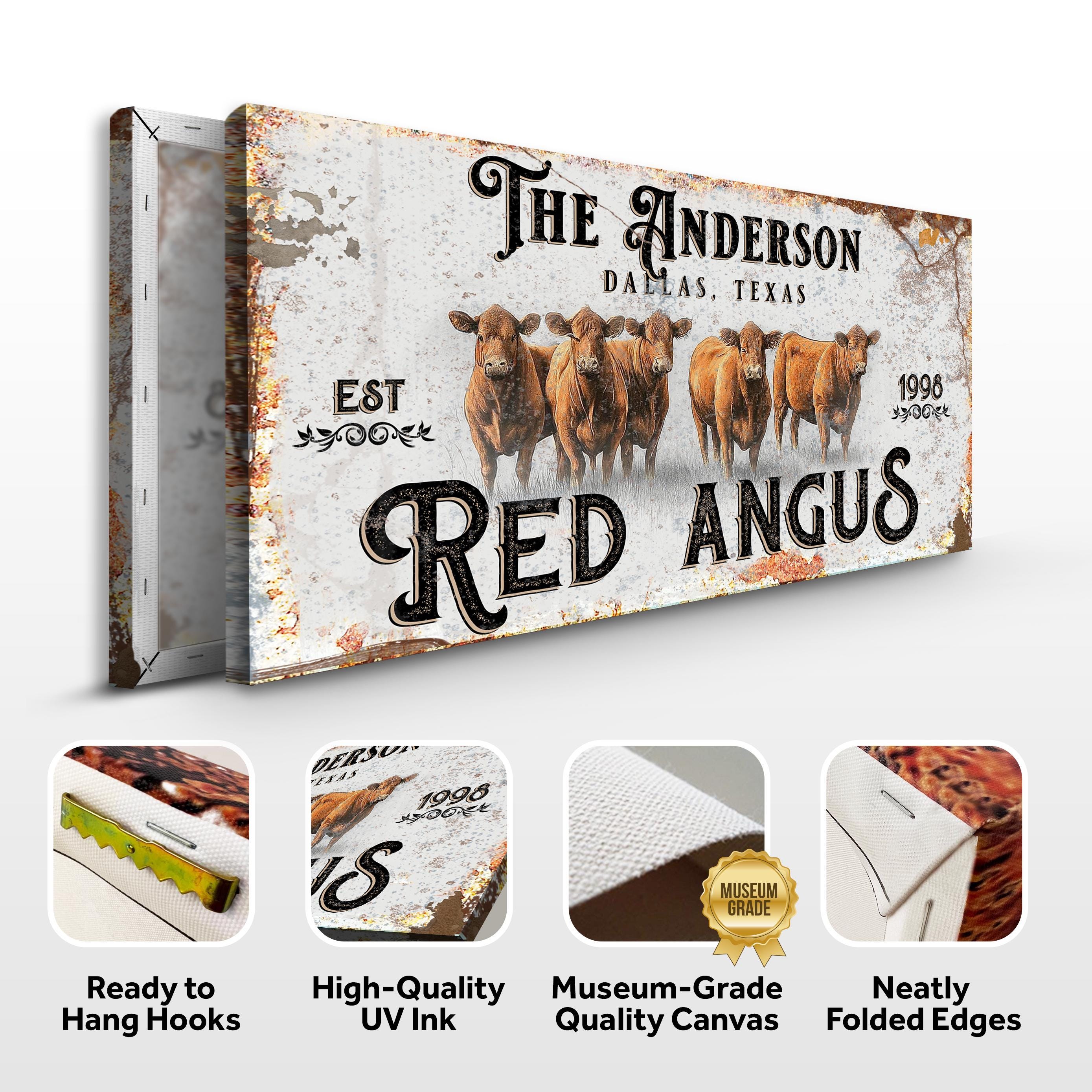 Red Angus Cattle Sign | Cattle Ranch Wall Sign | Cow Sign Farm Sign ...