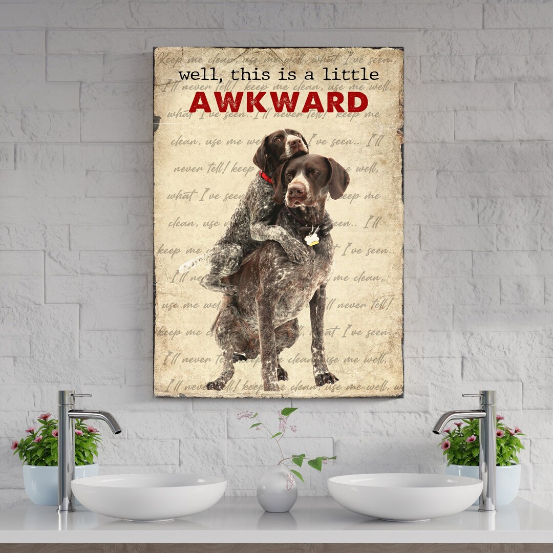 Bathroom Wall Decoration Rustic Dog Bathroom Sign Funny Bathroom Wall Art Personalized Sign ...