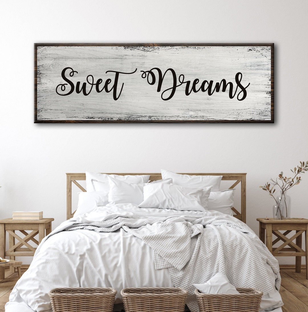 Master Bedroom Sign Sweet Dreams Wood Sign Bedroom Wall Decor Sign for Bedroom Wood Framed Sign