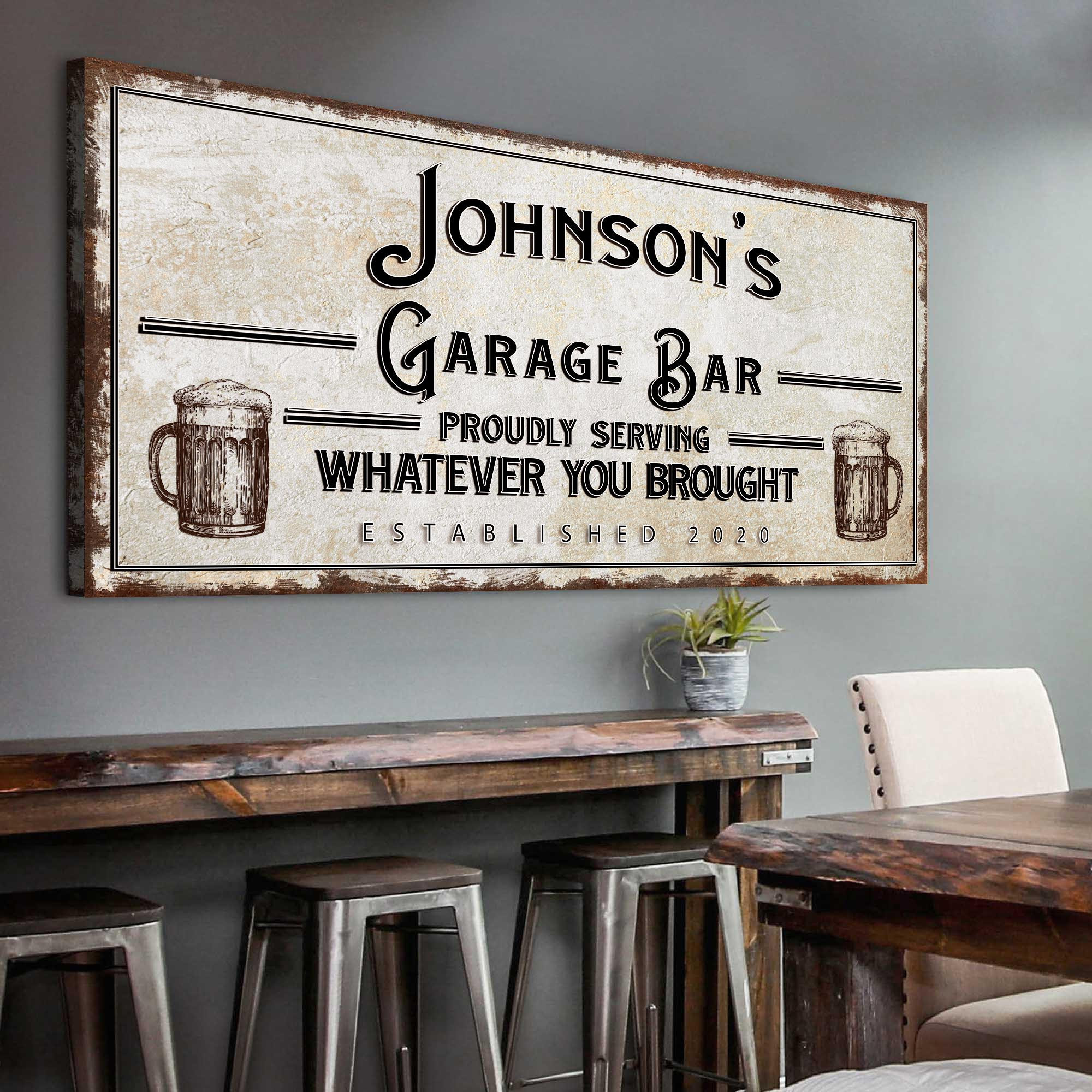 Metal Street Sign Johnson's Way Garage Basement Bar Home Kitchen Decor 3"x18" 