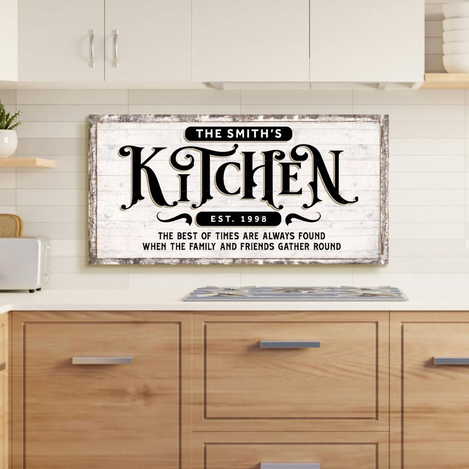 Kitchen Sign Windows Farmhouse Kitchen Sign | Personalized Kitchen Wall Sign | Kitchen Room ...