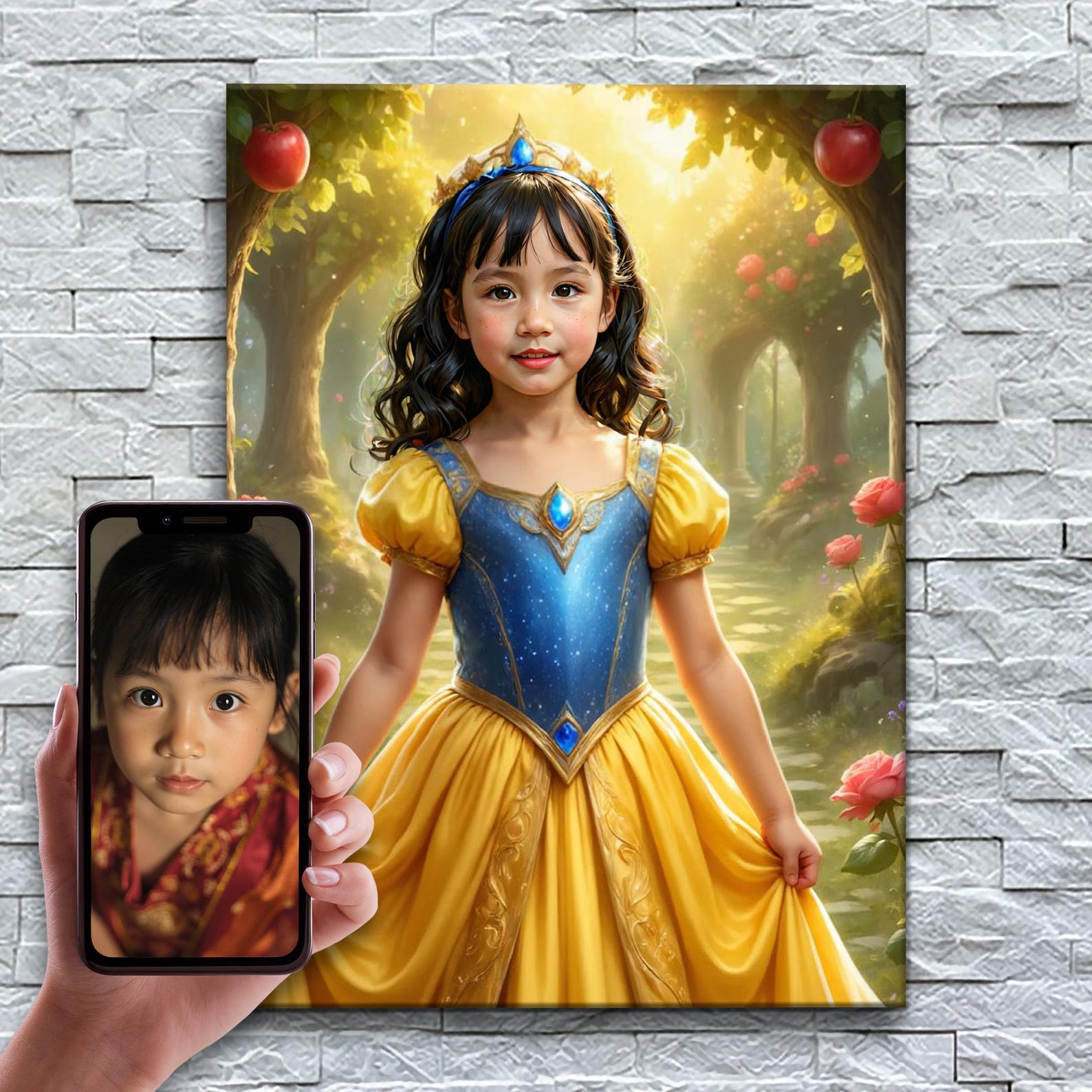 Personalized Princess Portrait From Photo | Princess Room Decor ...