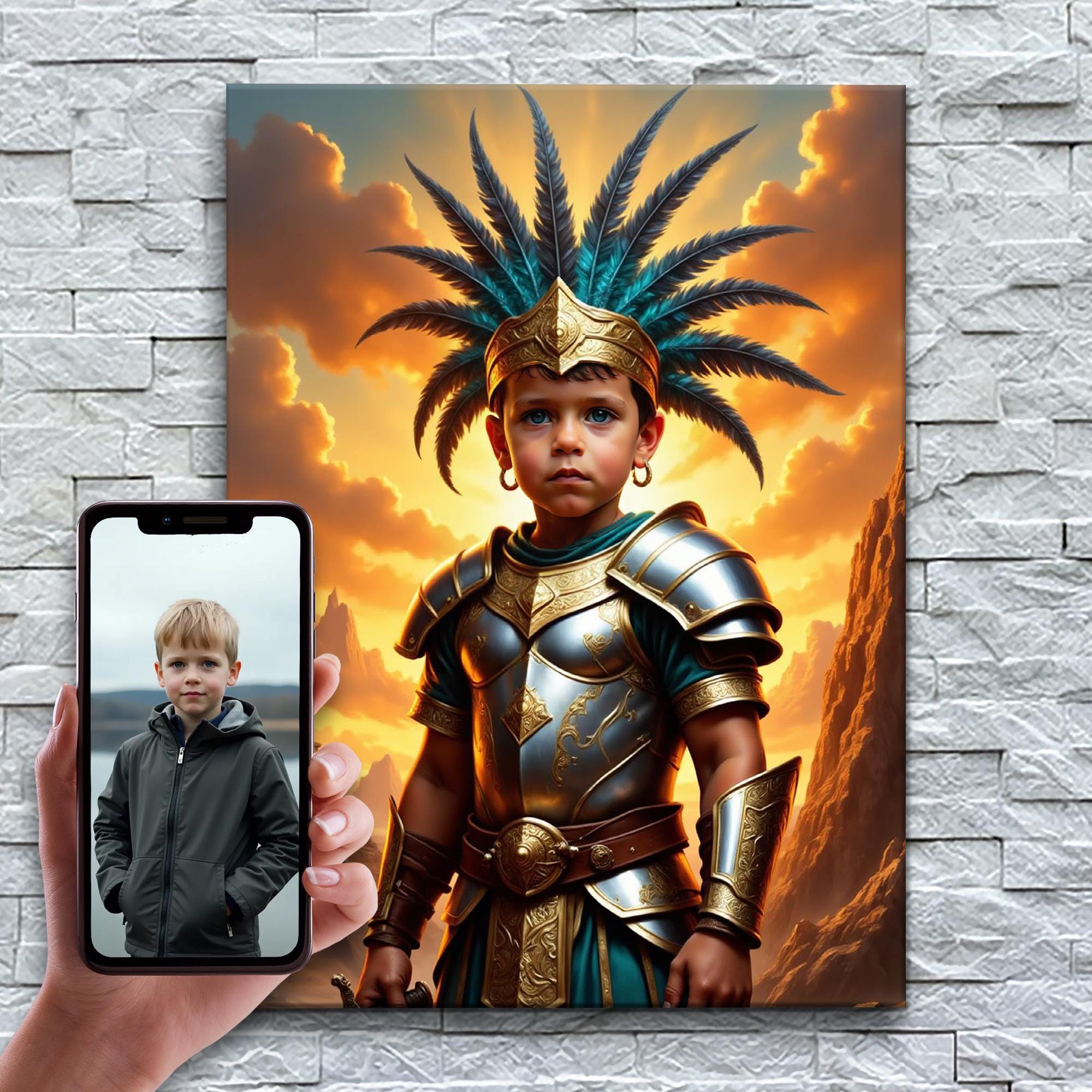 Custom Aztec Warrior King Portrait | Ancient Emperor Canvas | Aztec ...