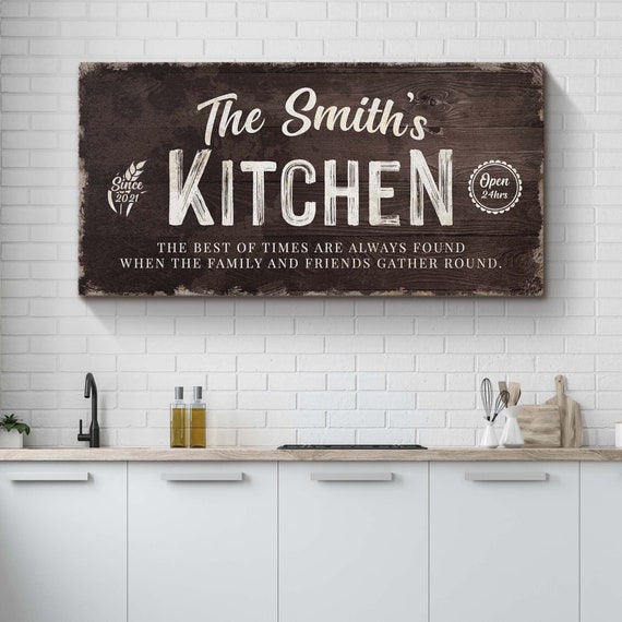 Custom Kitchen Sign Kitchen Wall Decor Farmhouse Personalized