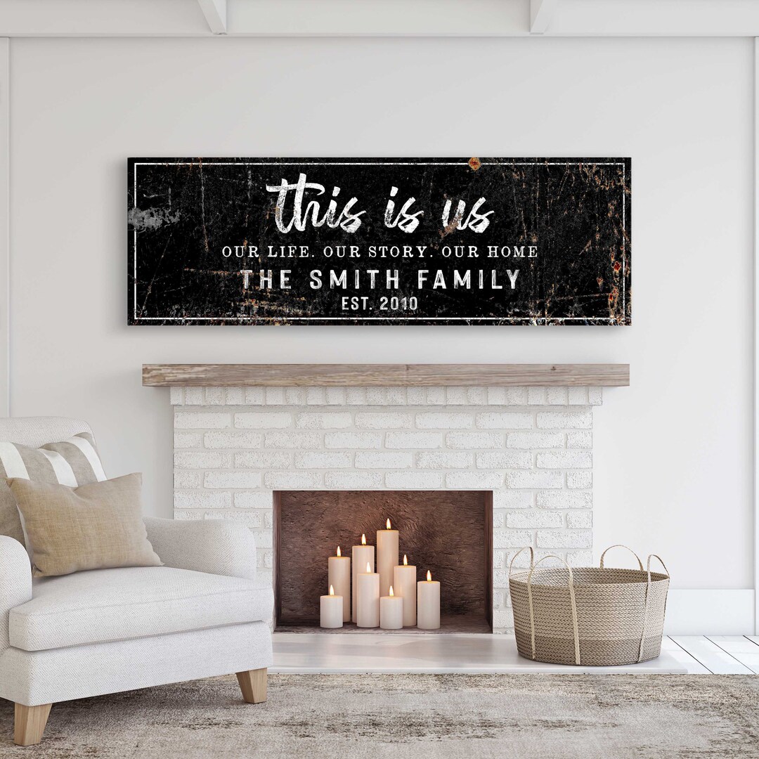 Family Canvas Wall Art | This is Us Sign Last Name Sign | Custom Name ...