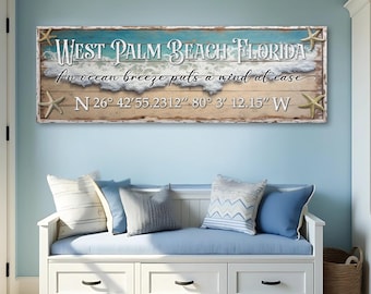 Personalized Beach House Coastal Sign | Beach House Print | Beach Wall Art | Beach Wall Decor | Coastal Decor | Living Room Decor
