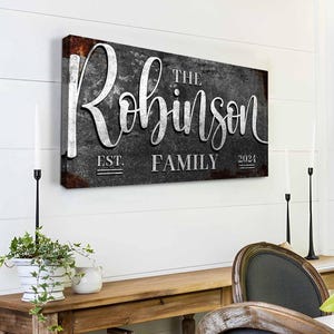 Custom Last Name Sign | Living Room Decor Wall Art | Personalized Name ...