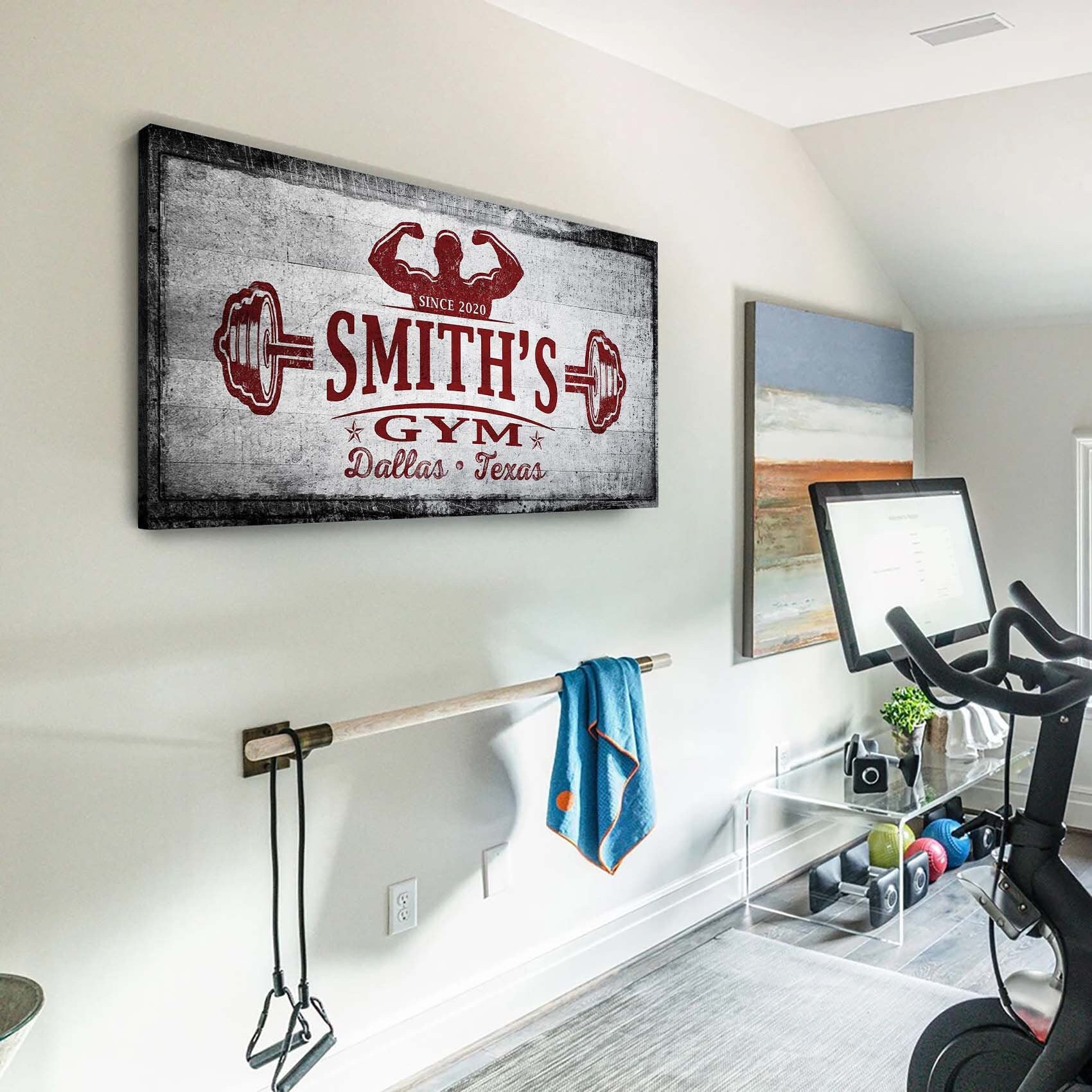 Home Gym Personalized Sign Motivational Sign Gym Quote Cloud Etsy