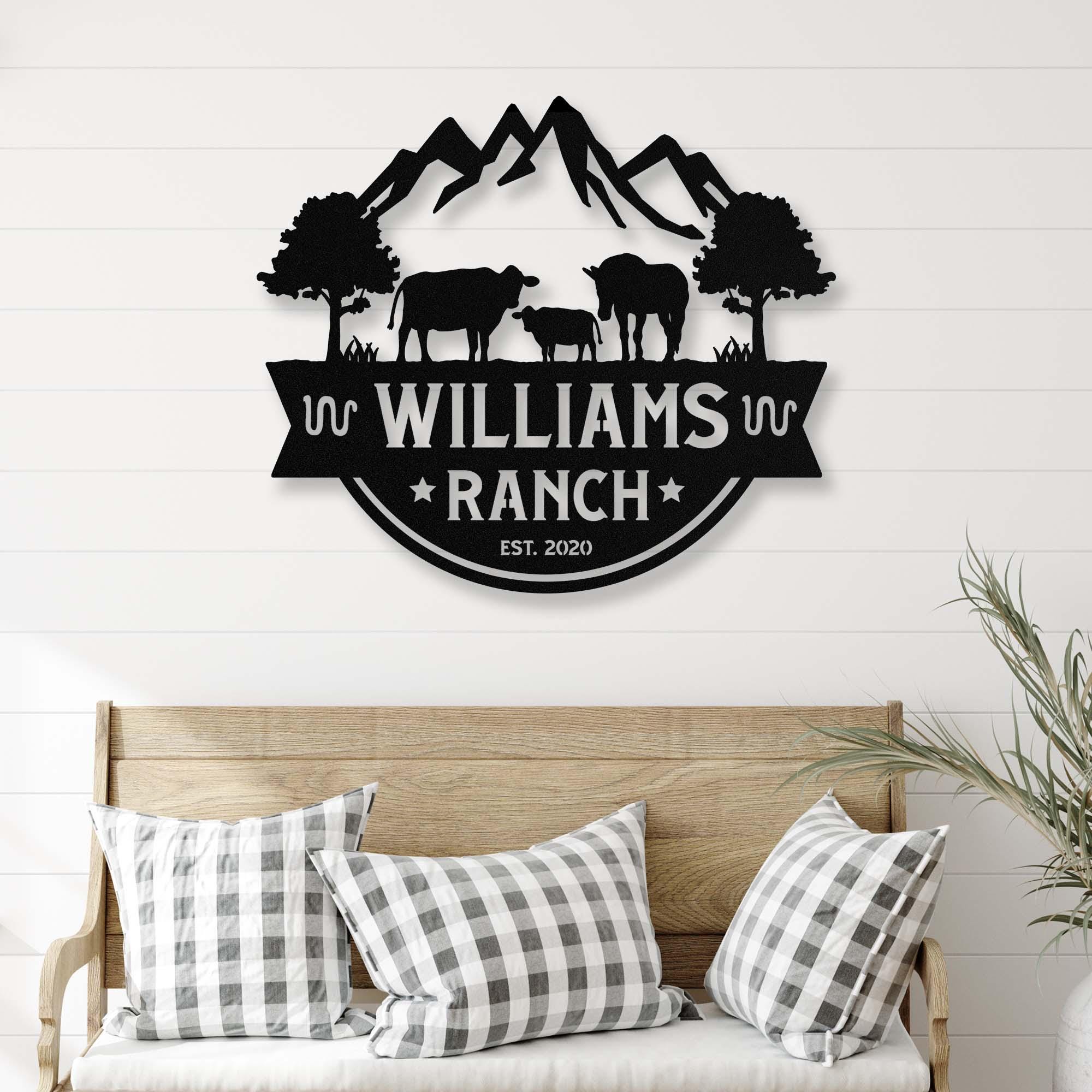 Custom Cattle Ranch Sign Custom Cattle Ranch Metal Signs | Cattle Farm Sign Wall Art ...