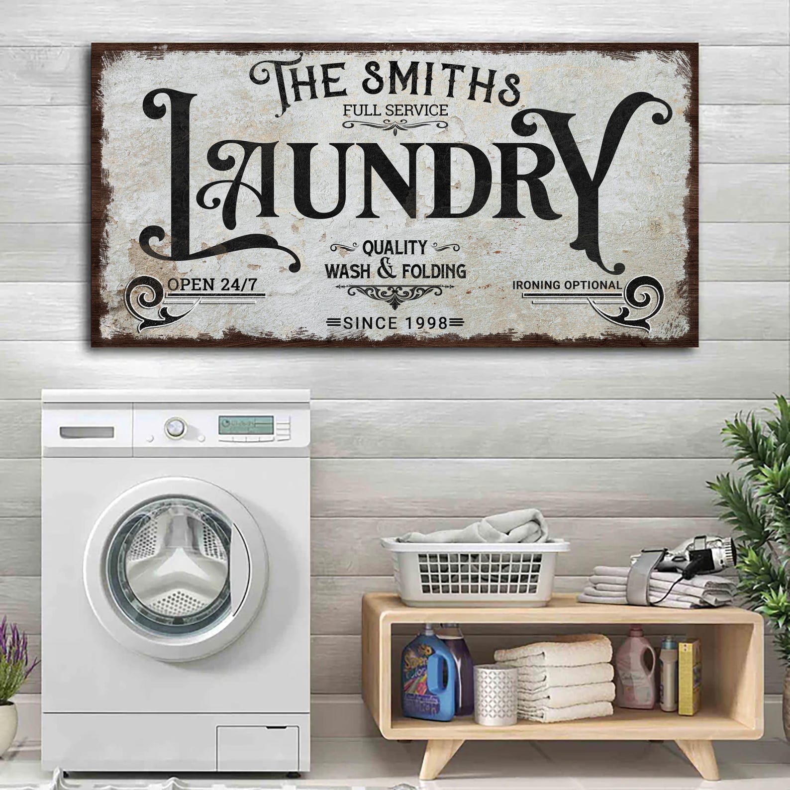 Vintage Laundry Room Sign | Laundry Room Decor | Personalized Laundry ...