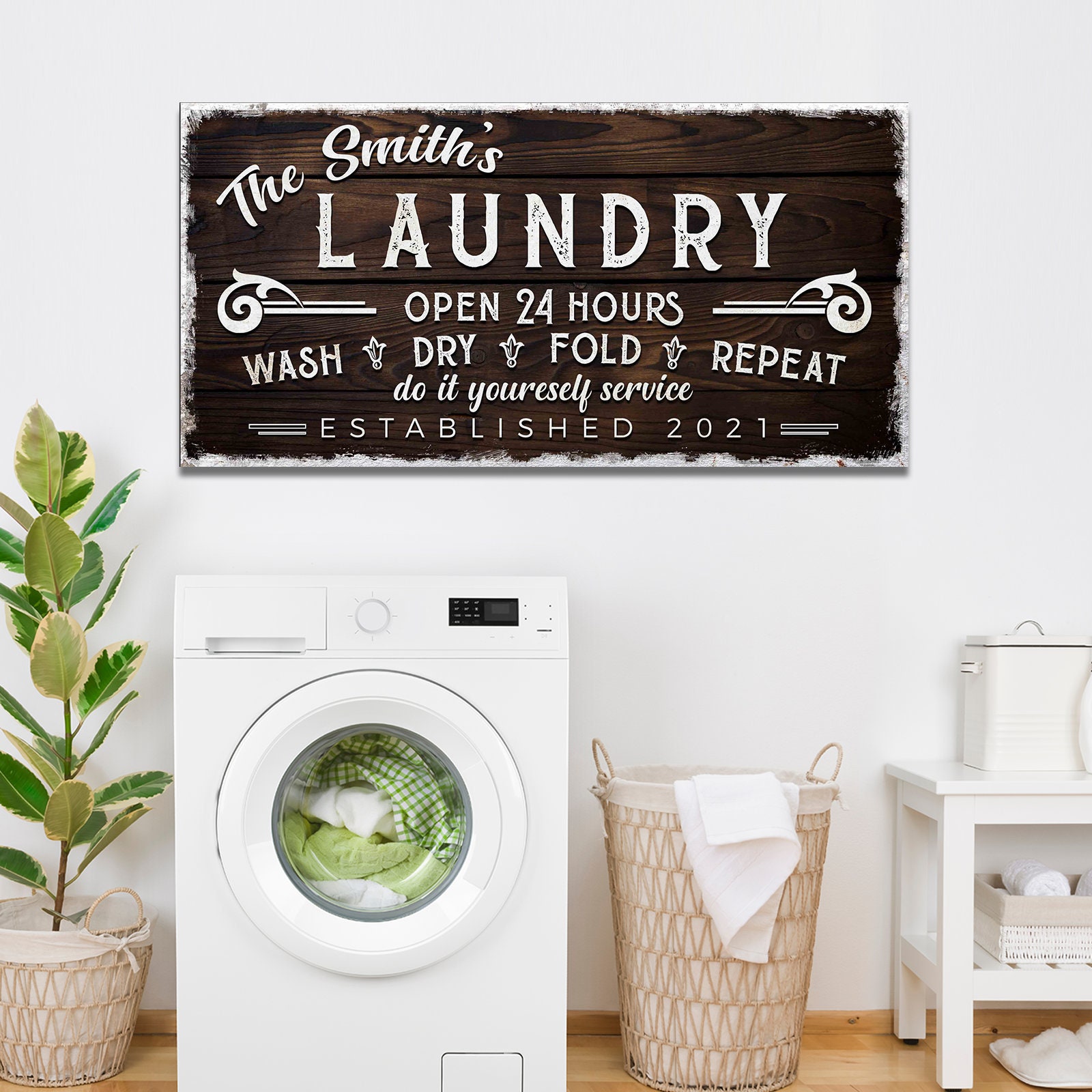 Laundry Room Decor Laundry Sign Personalized Laundry Sign - Etsy