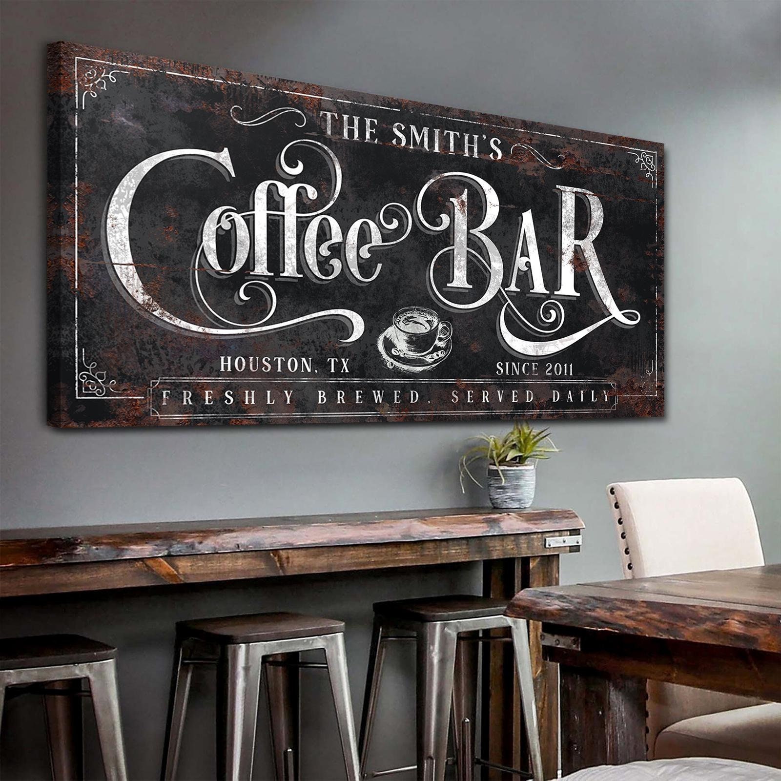 Targa In Metallo Vintage Fresh & Hot Coffee - Dimensioni 20.3x30.5 Cm