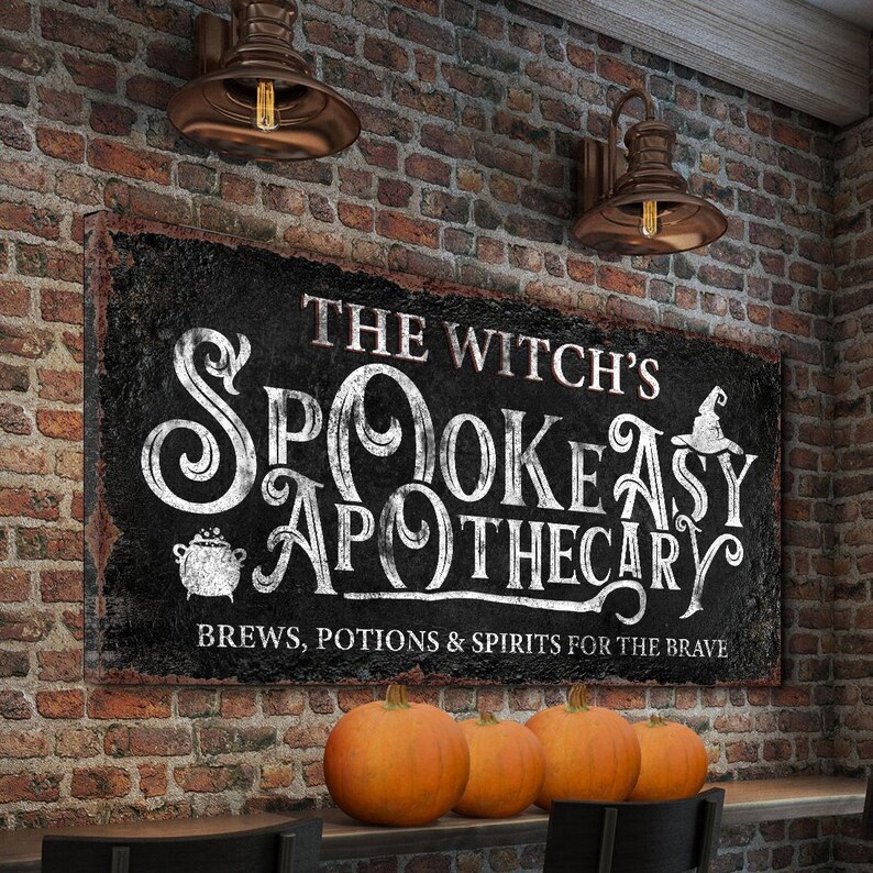 Spook Easy. Sign Speakeasy Halloween Wall Art | Spooky Halloween Sign | Speakeasy Canvas ...