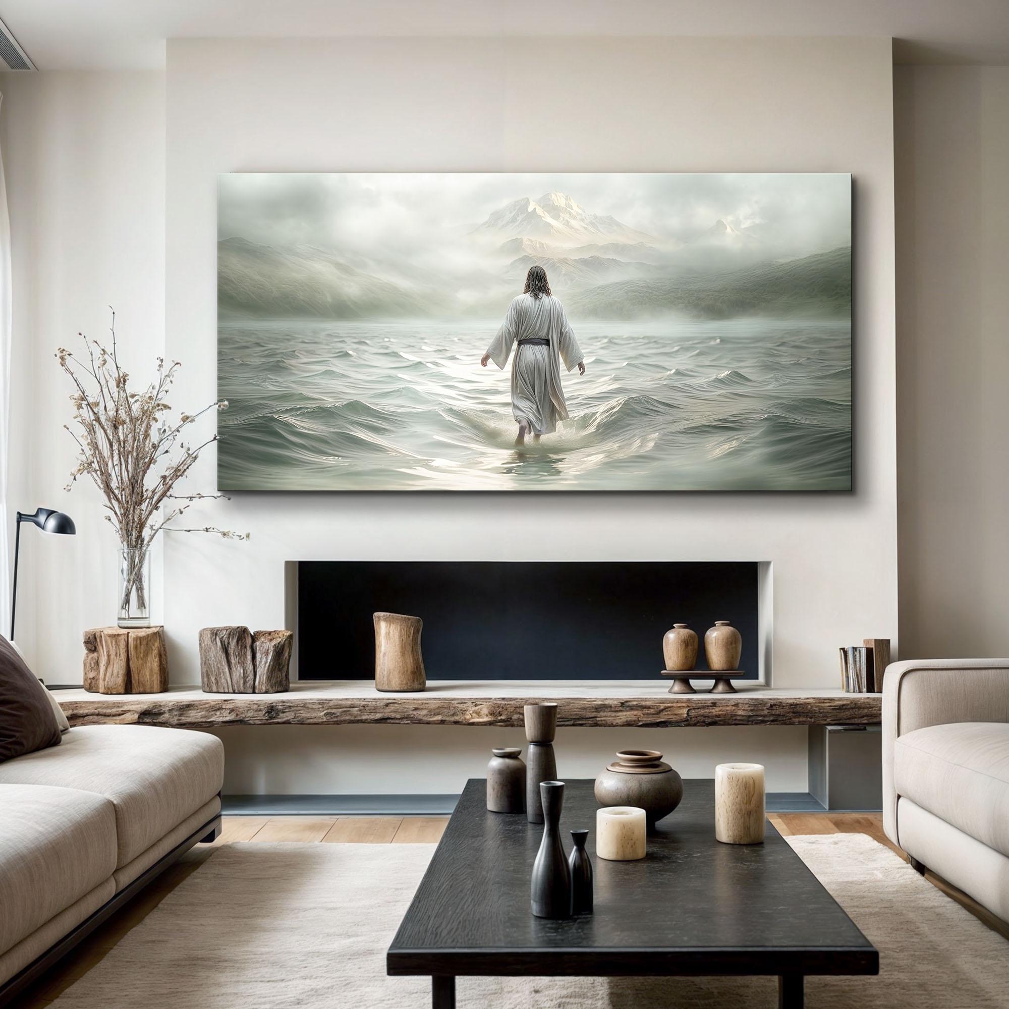 Walking on Water Faith Wall Art | Jesus Artwork | Christian Wall Decor ...