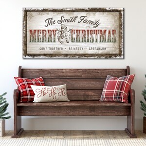 Personalized Christmas Sign | Christmas Decor Family Name | Christmas Snowman Print | Family Name Sign Winter Wall Art | Holiday Decor image 2