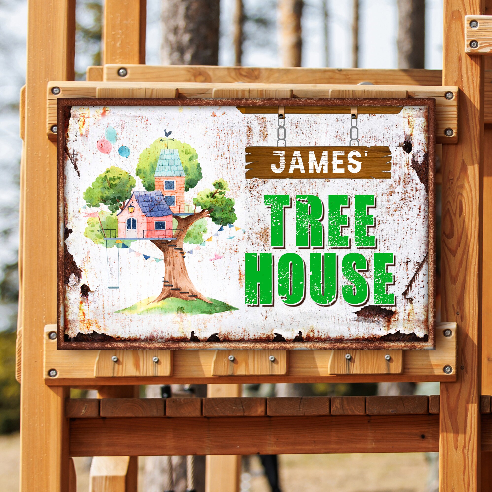 Treehouse Sign Tree House Wall Art Unique Baby Boy Gift Etsy
