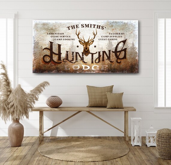Custom Hunting Lodge Sign Personalized Hunting Sign Custom Etsy