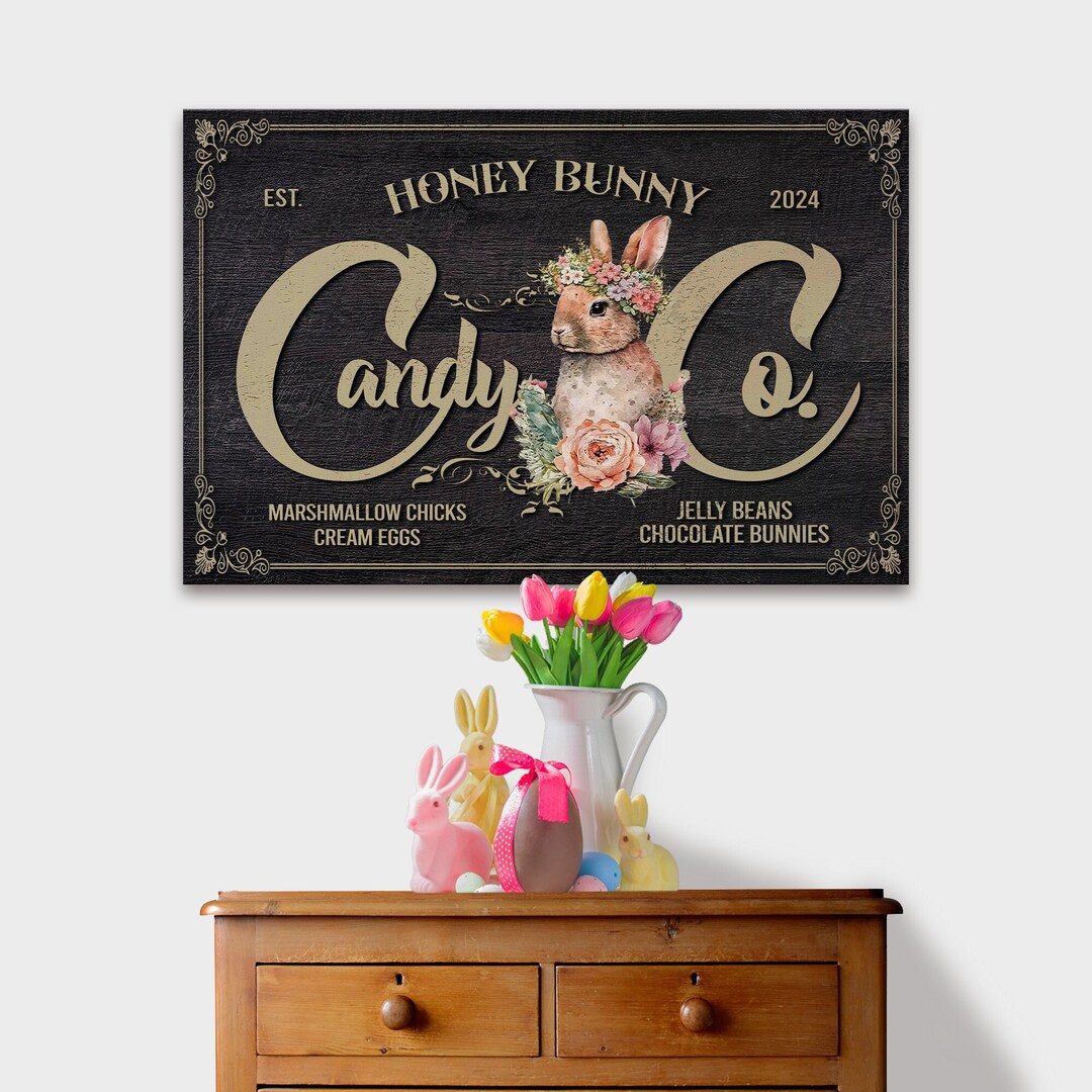 Spring Candy Sign Candy Company Sign | Easter Decor Kitchen Sign | Easter Gift Sign Wall ...
