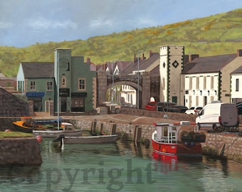 Carnlough Harbour, Northern Ireland Print by artist Keith Glasgow