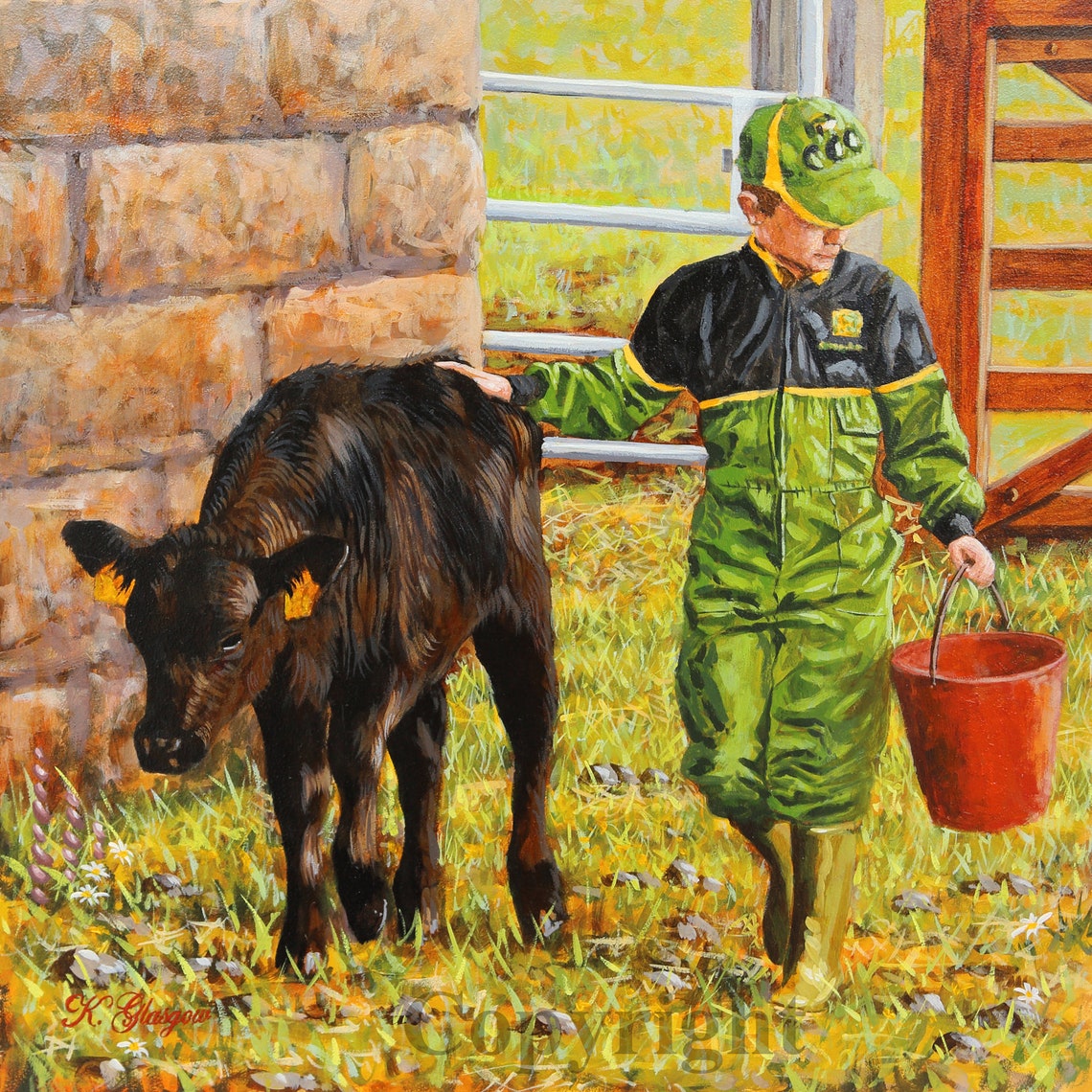 John Deere Young Farmer Canvas Wall Art Print by Irish Artist Etsy