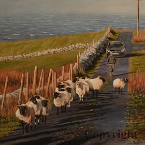 Sheep Ireland Canvas Wall Art Print by Irish artist Keith Glasgow