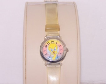 Watch Vintage Tweety Bird Armitron Acrylic Clear Warner Brothers