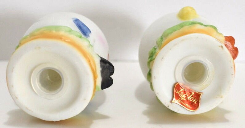 Lefton Anthropomorphic Figurines Eggs Salt Pepper Shaker Girl Boy