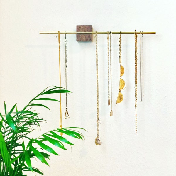 Accessory Display｜Jewelry Display｜Brass Wood｜Modern Jewelry Holder｜Necklace Organizer