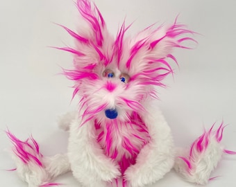 Snowy Kitten - hand puppet,  muppet style