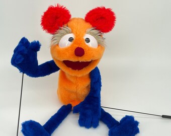 Honey Liloo with navy blue accent - hand puppet, muppet style
