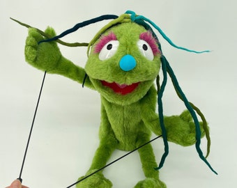 Green Melancholy - hand puppet, muppet style