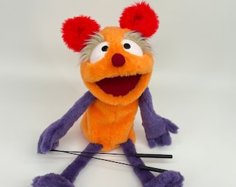Honey Liloo with purple accent - hand puppet, muppet style