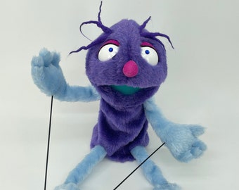 Space Girl with blue accent - hand puppet, muppet style