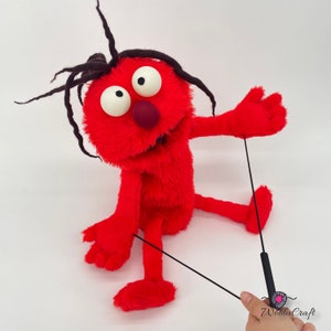 Red Monster - hand puppet, muppet style with dreads