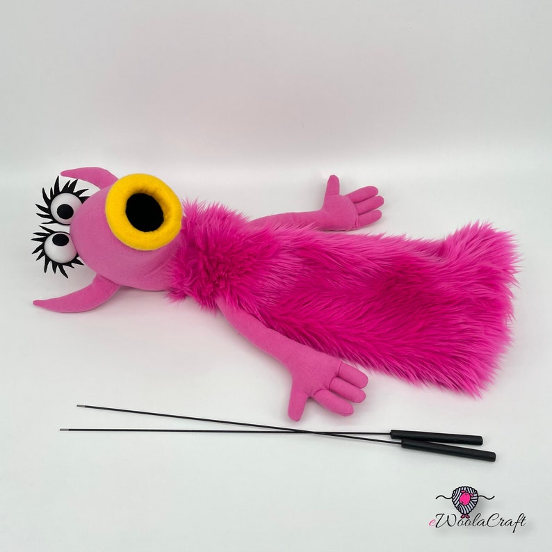 Marionnette à main inspirée de Snowth, style muppet rods 48cm/19inches