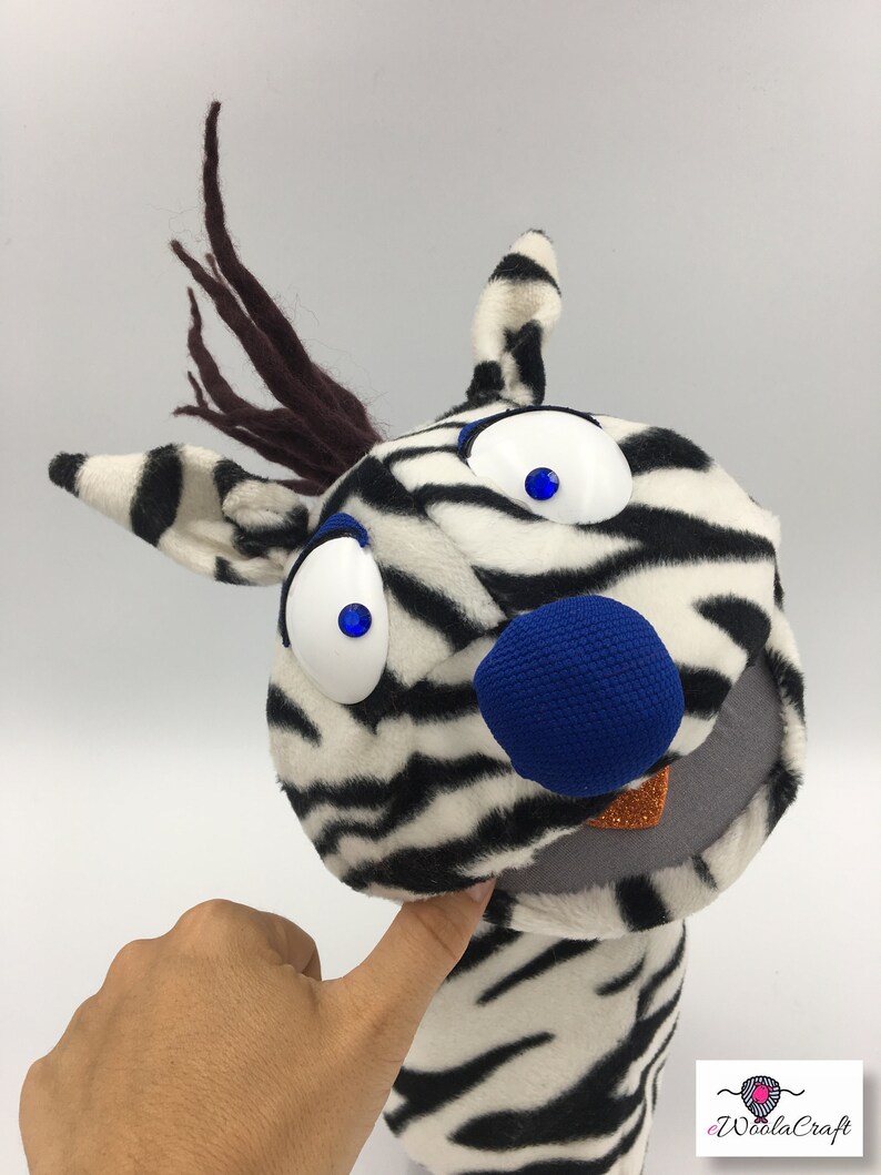 Bluenose Zebra Hand Puppet Muppet Style Etsy